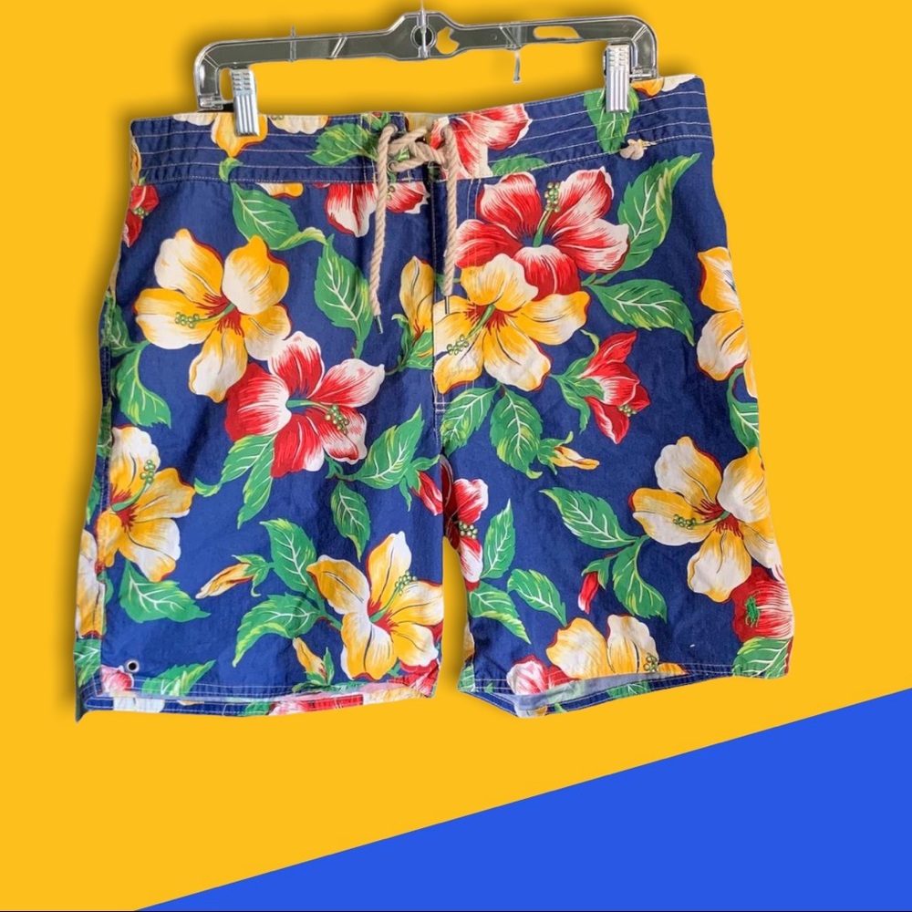 Polo By Ralph Lauren Floral Zip Swim Trunks